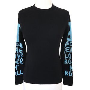 AMAL GUESSOUS Peace & Skull graphic Cashmere sweater sz XS